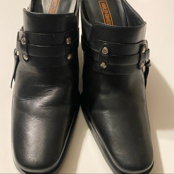 - Harley Davidson Black Leather Mules - Picture 10 of 12